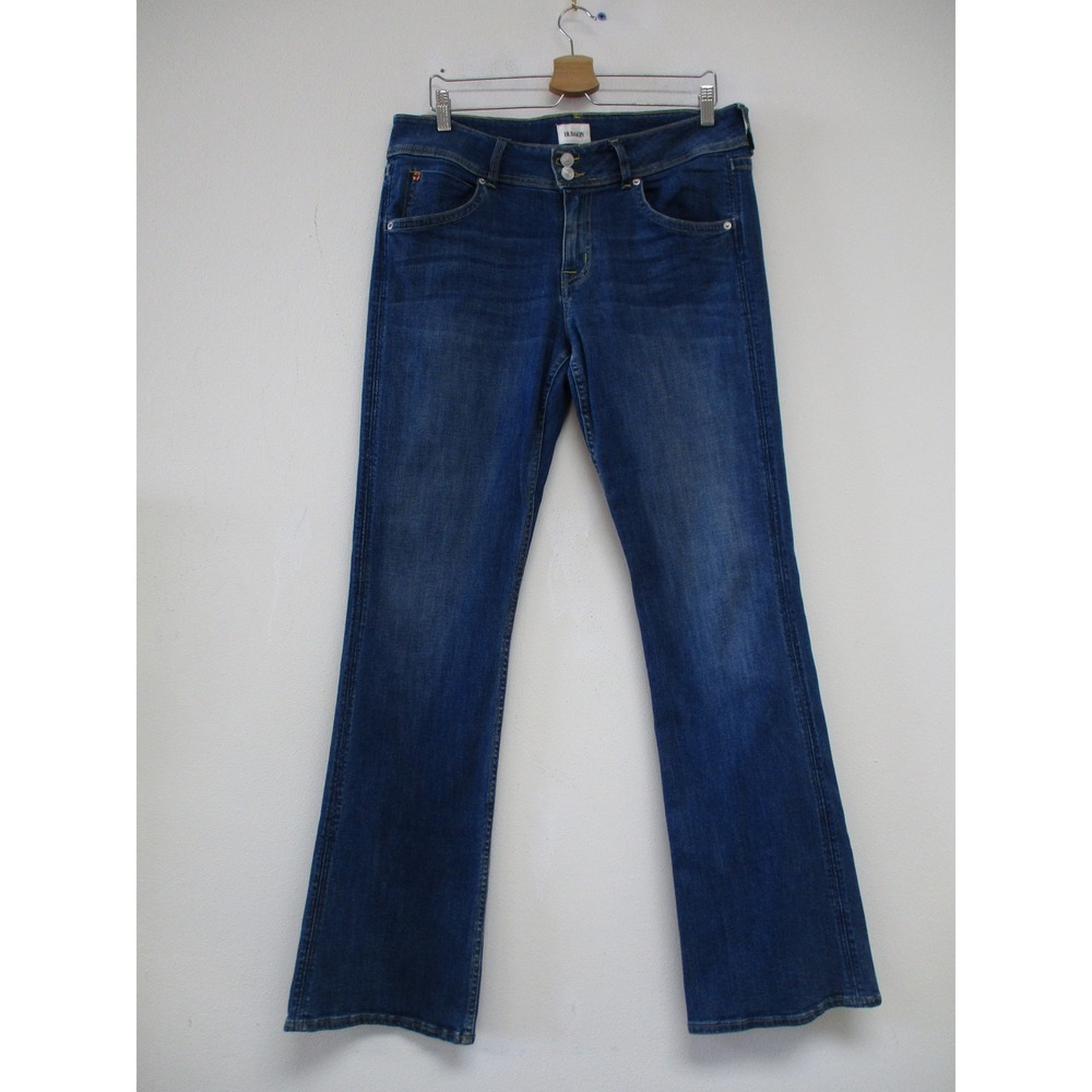 Hudson Signature Bootcut Jeans Women 31 Blue Mid Rise Flap Pocket Stretch Denim